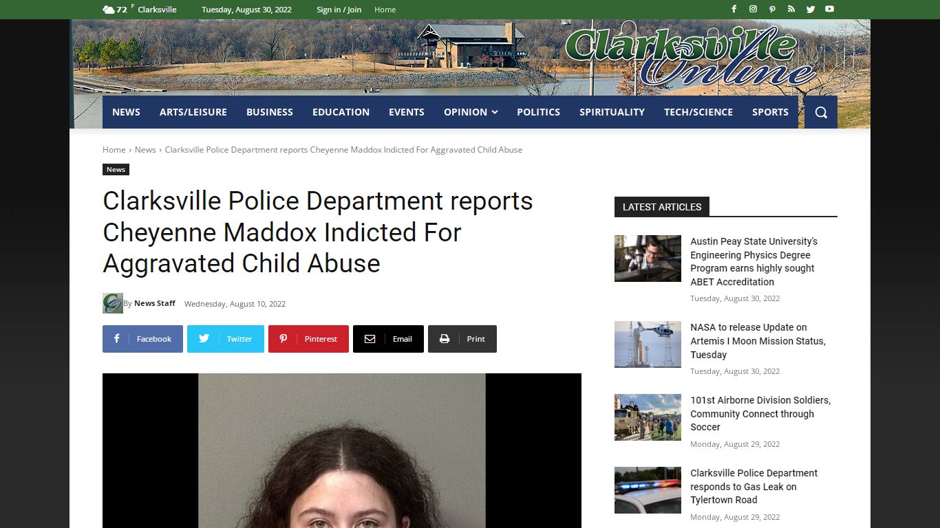 Clarksville Police Department reports Cheyenne Maddox Indicted For ...